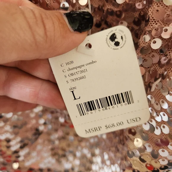 NWT Free People Right Rhythm Sequin Cami - Picture 5 of 9